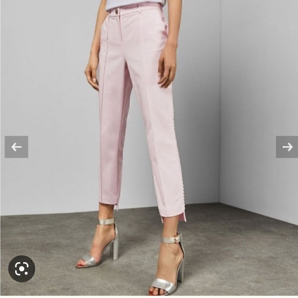 Ted Baker Onetta Scalloped Slim Pants Nude Pink Size 3- US 8